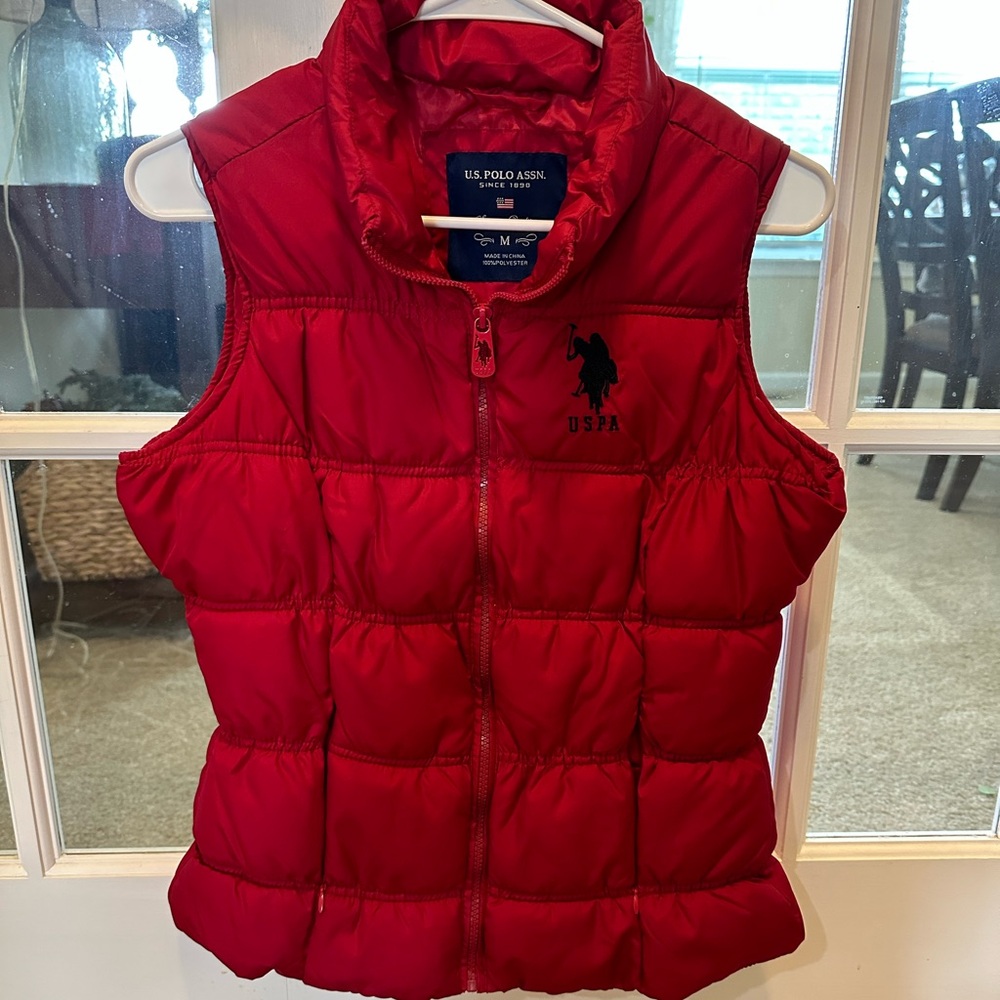 Polo puffer vest, sz medium, red, worn twice